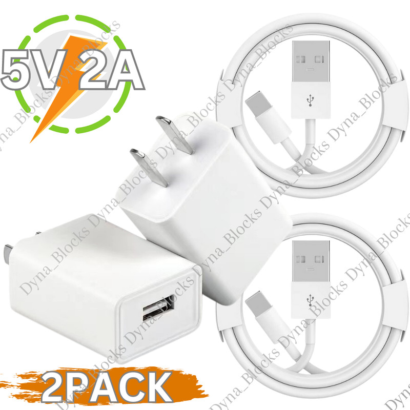 2PACK USB Fast Charger Adapter Cable 5V 2A For iPhone 14 13 12 11 Pro XR X 6 7 8