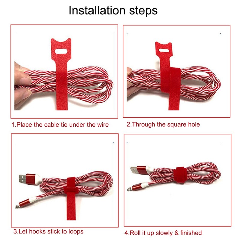 100PCS Releasable Nylon Cable Organizer, Reusable Wire Ties for Earphone gallery