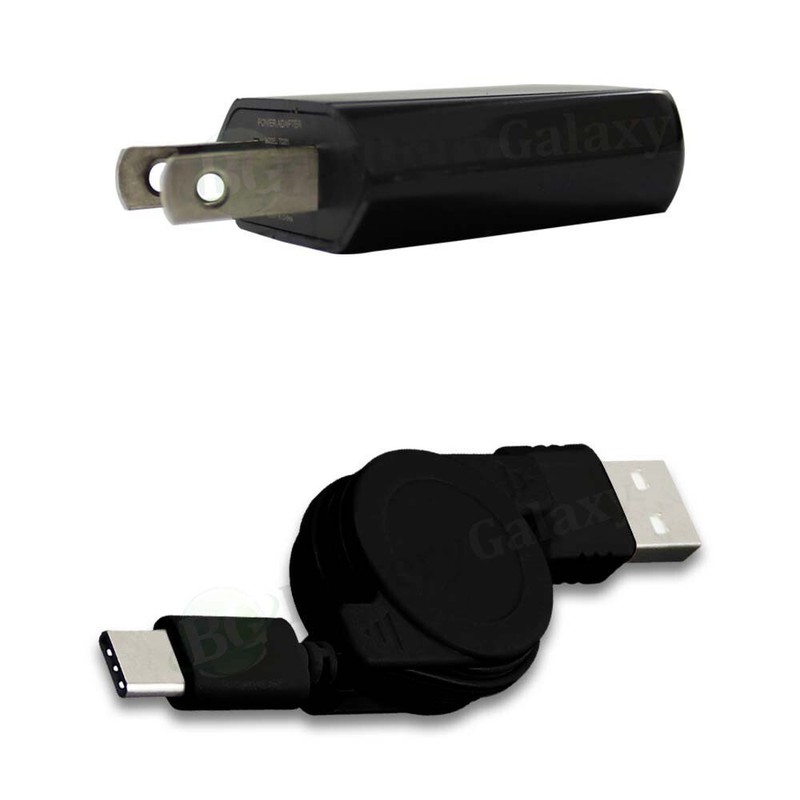 USB Type C Retract Cable+Wall Charger Mini for Xiaomi Redmi Note 14 / Turbo 4