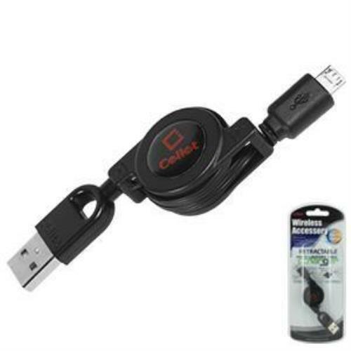 Micro USB Cable, Cellet Micro USB Retractable Charger and Data Cable (USB)