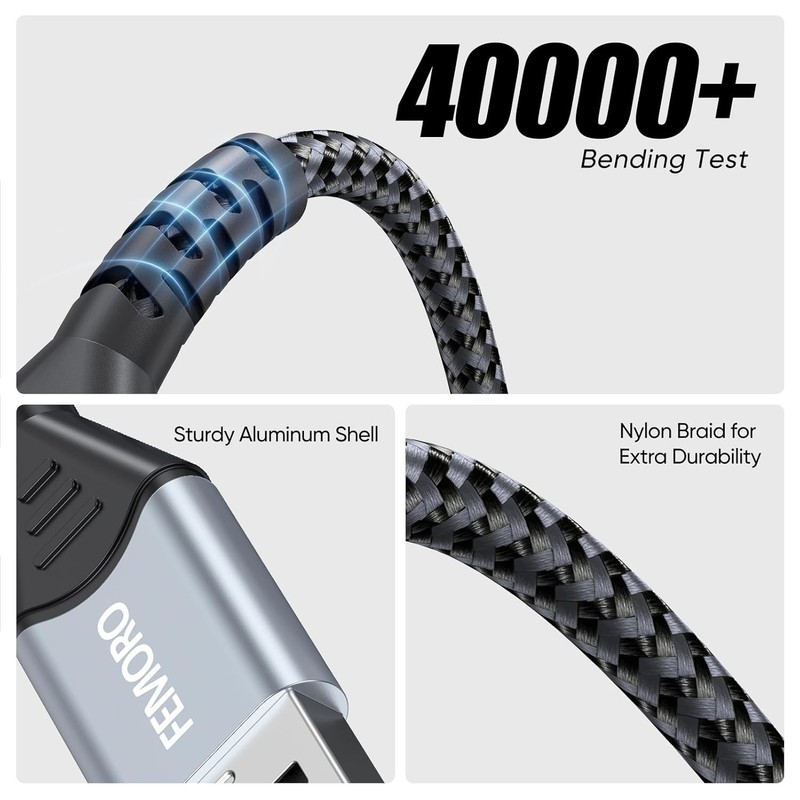 Aluminum 6ft Micro USB Charging Cable - 480Mbps Transfer, Wide Compatibility gallery