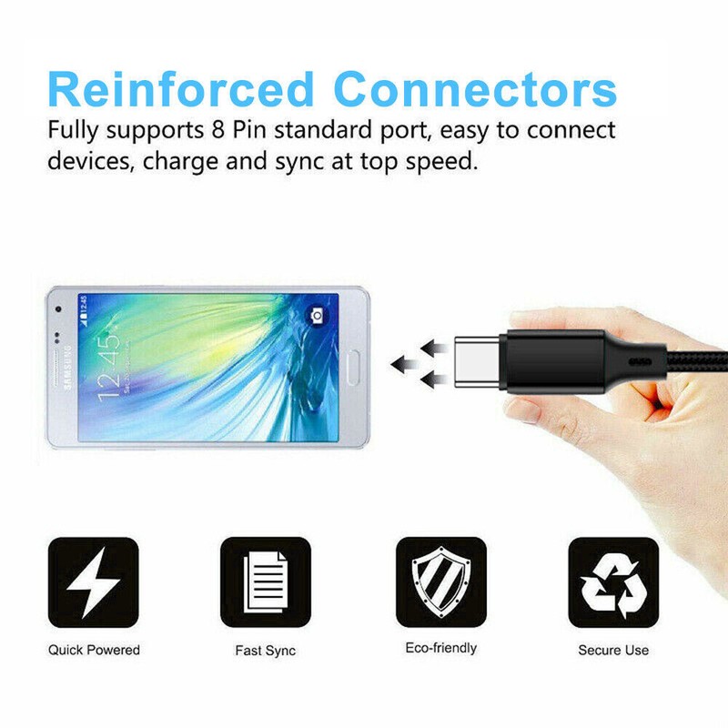 Braided USB C Type-C Fast Charging Data SYNC Charger Cable Cord 3/6/10Feet LONG gallery