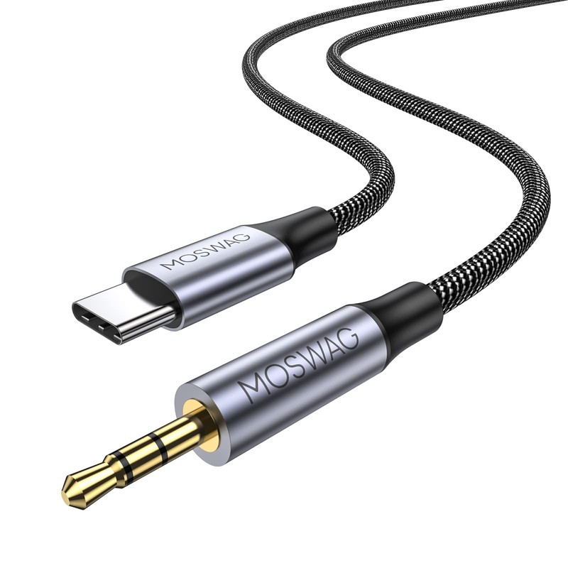 MOSWAG USB C to 2.5mm Auxiliary Cable,USB C TRS 3.28FT/1Meter, Black