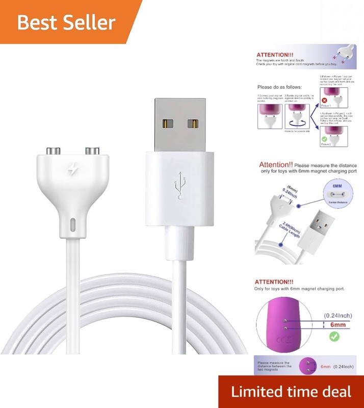 2.7ft Magnetic USB DC Charger – Durable Cord for Electric Toothbrushes & More