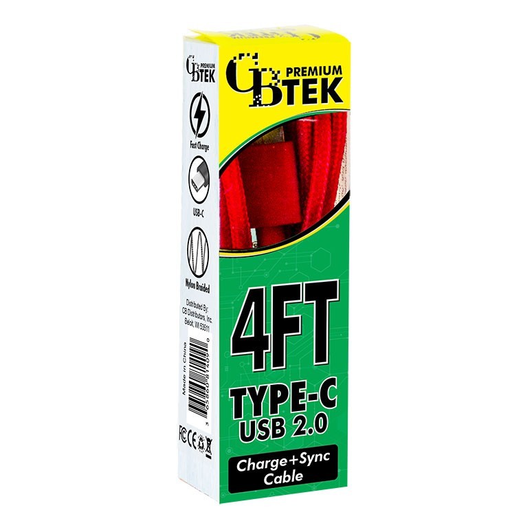 CBTEK 4ft Type C to USB 2.0 Charging Cables gallery