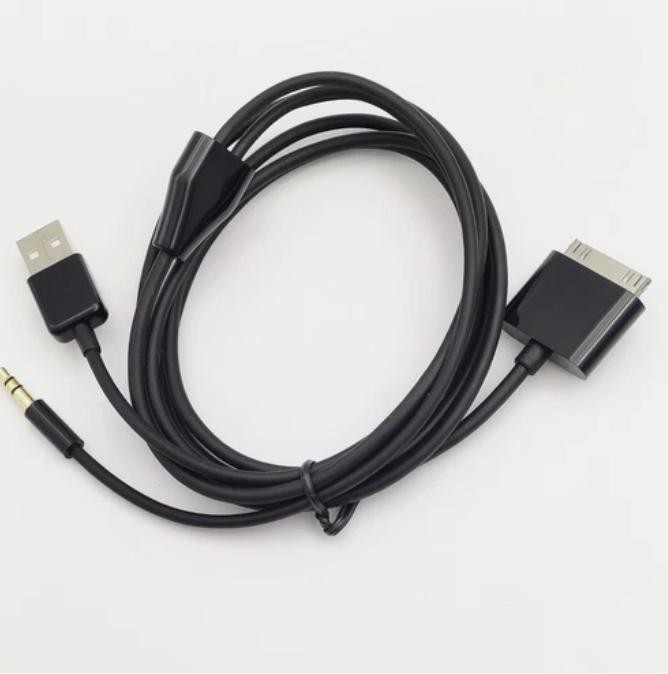 2PACK 5ft 30Pin to 3.5mm Audio AUX Cable & usb Data Charging for iPod iPhone 3 4 gallery