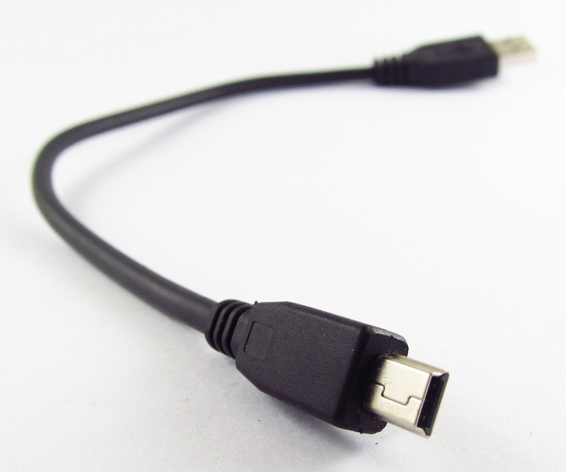 1x Black USB 2.0 Type A Male to Mini 5pin Male Convert DATA Cable 30CM Universal gallery