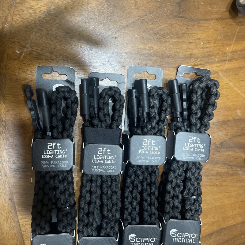 Scipio STPARAMFI Apple Compatible Paracord Cable Tactical Charging Cable 2ft gallery