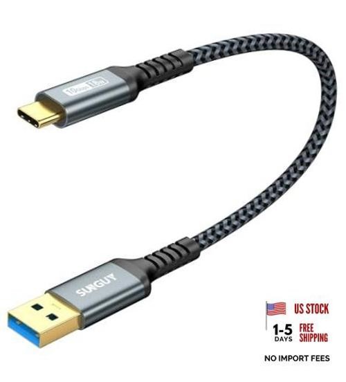 0Gbps Android Auto USB Cable 3A USB C 3.Gen2 Cable Data Transfer, 1FT 1 Grey