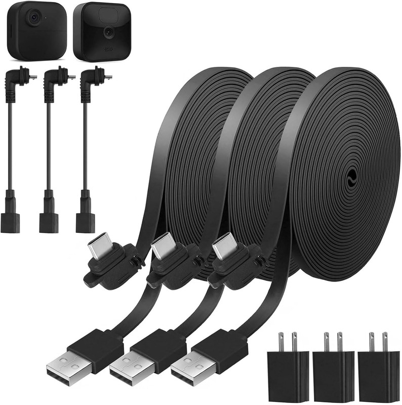 3 Pack 33FT Power Cable Adapter for Outdoor Security Camera Weatherproof Cord