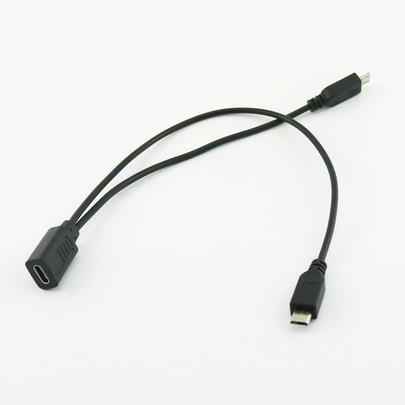 USB 2.0 Type C Female to Dual Micro USB Male Splitter Cable 2x Micro USB Spliter