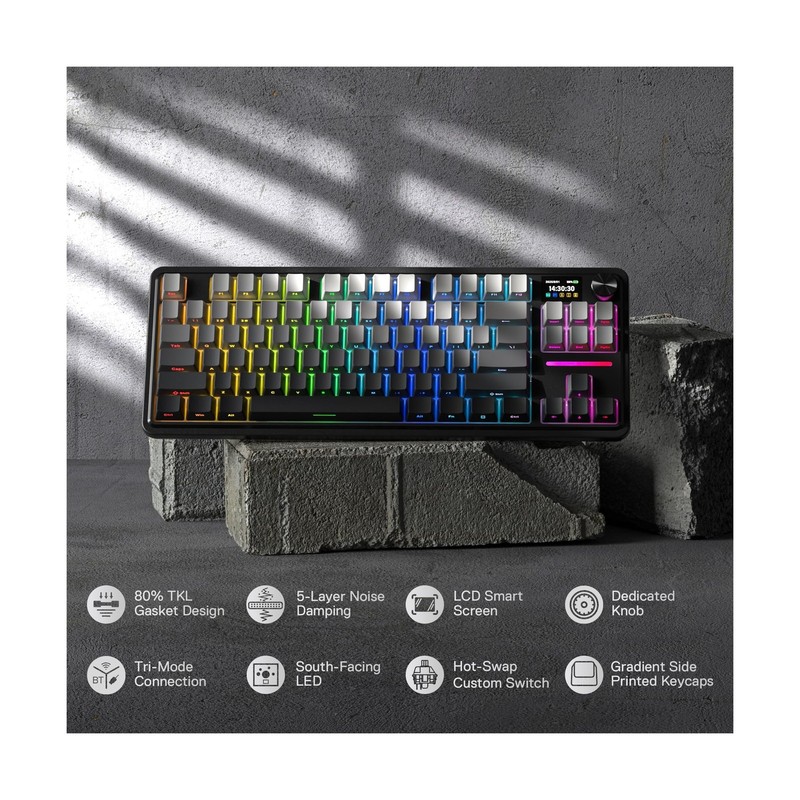 Redragon K743 PRO GB 80% Gasket RGB Gaming Keyboard w/Hype 1.14’’ TF gallery