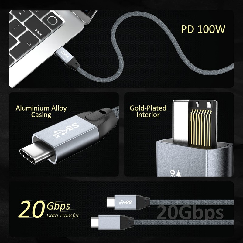USB C to USB C Cable 10Ft, USBC 3.2 Gen 2 Cable 4K Video 100W PD Charging Cab... gallery