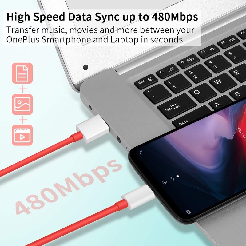 120W for Warp/Dash-Charge Cable for OnePlus 7 Pro 8 7T 6, 5V 4A Type C Cable ... gallery
