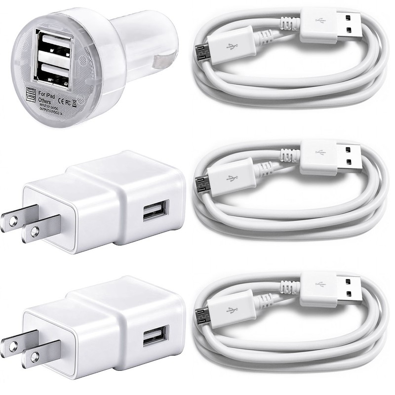 Micro USB Cable+Car Wall Charger FOR SAMSUNG GALAXY S3 S4 S5 S6 S7 NOTE 2 3 4 5