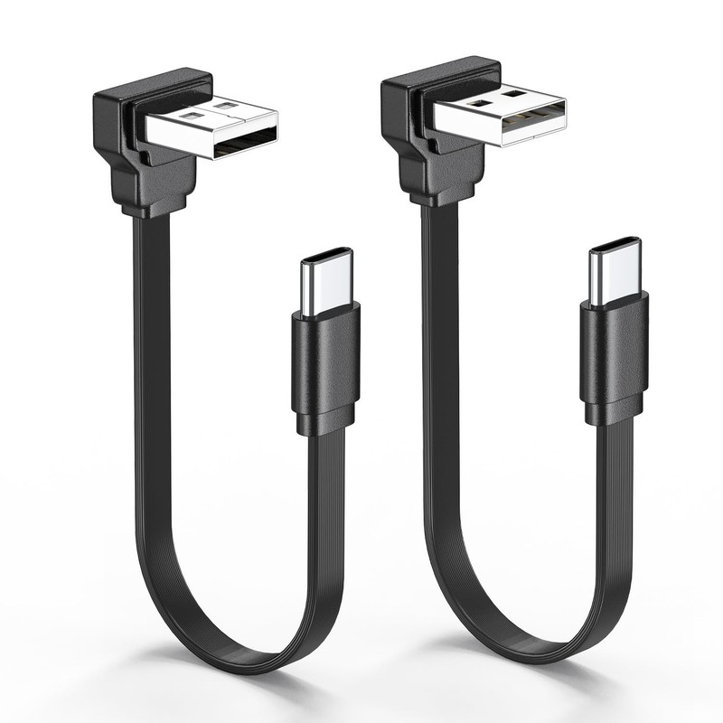 2PCS 90 Degree USB A to USB Cable,Right Angle -Fast Charging Cord 66W 3.3FT,C...
