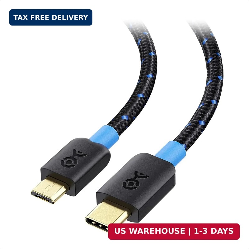 Cable Matters Braided USB C to Micro USB Cable – 3.3ft, [3A/15W Charging, 480Mbp