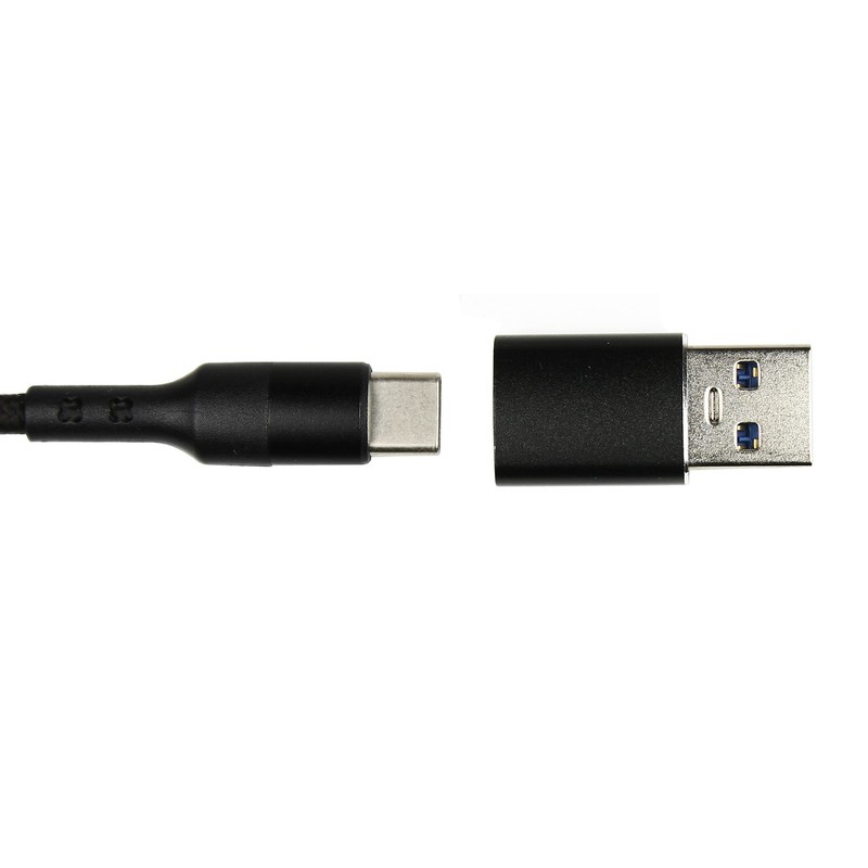 Type C Braided Charging Cable with USB Male Adapter for iPhone 15, Galaxy, Pixel gallery