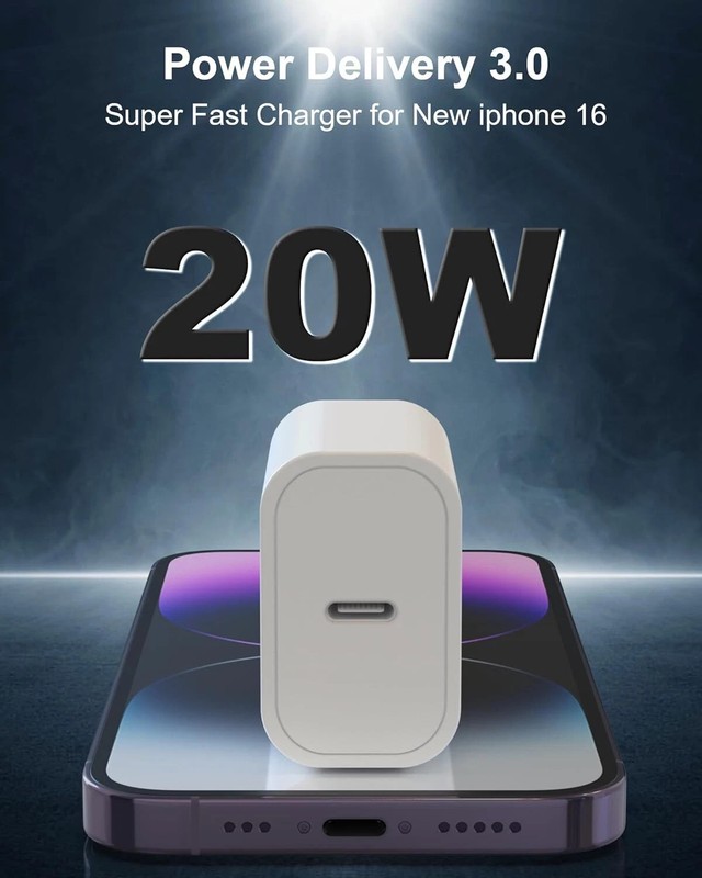 1 Set Fast Charging-20W USB C Power Brick Adapter 6Ft Type-C to C Cable gallery