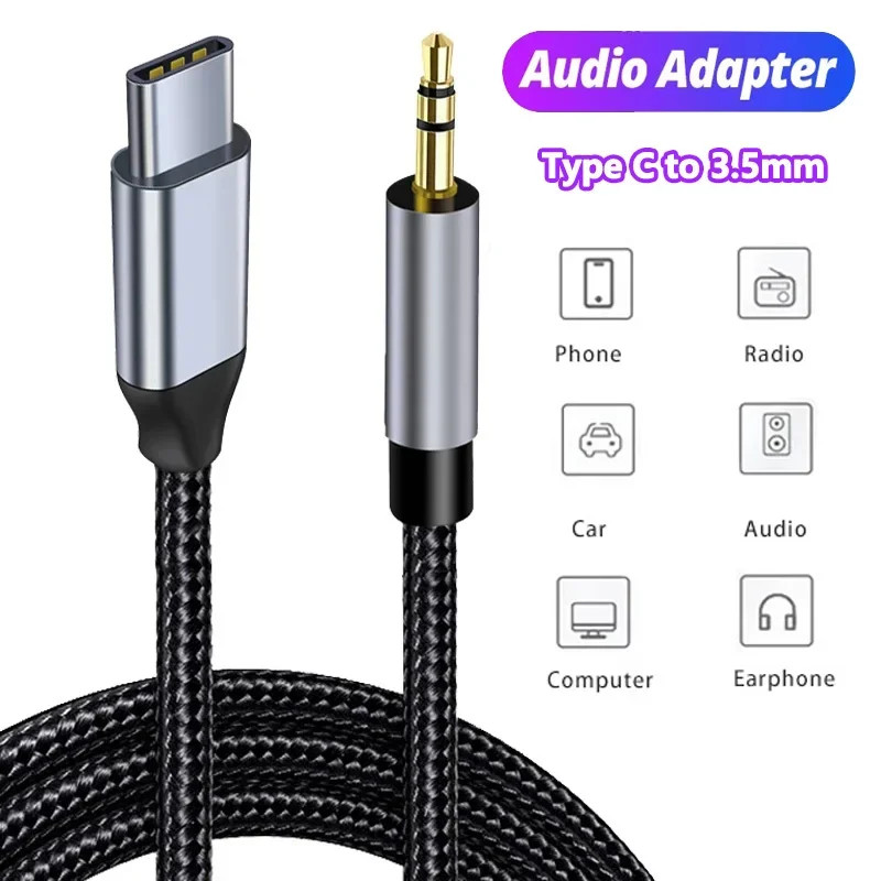 AUX Audio Cable USB C to 3.5Mm Jack AUX Cord Car Speaker Headphone Adapter for S gallery