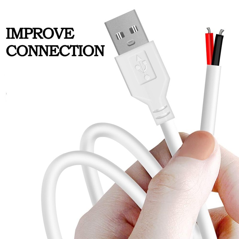 24AWG USB 2.0 Male 2 Pin Bare Wire Pigtail Cable, 5V 2A USB Extension Cable O... gallery