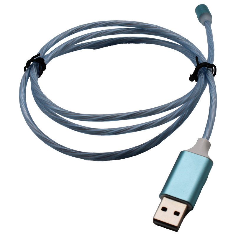 Blue Flowing LED Charging Cables with Disconnect Magnetic Tips for Phones & More gallery