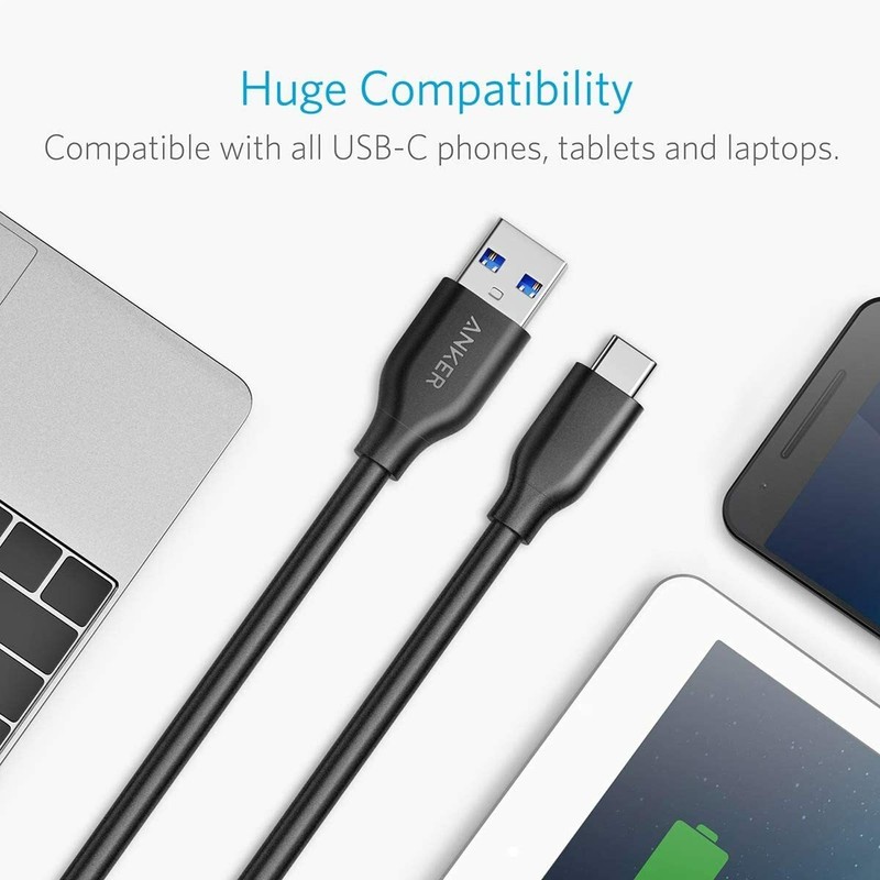 Anker PowerLine USB-C USB-A 3.0 cable 3.0m black AK-A8167011 gallery