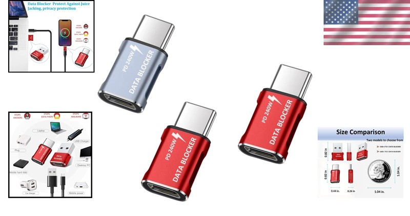 Innovative USB Data Blockers 2025 Upgrade - Fast Charge and Safeguard 3-Pack gallery