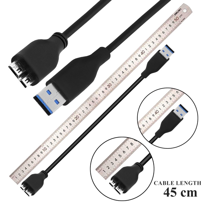 45CM USB 3.0 Cable A to Micro B High Speed Data Transfer for Hard Drive gallery