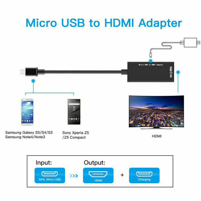 Mini MHL Micro USB to HDMI Cable Adapter 1080P HD TV for Samsung Android Phone gallery