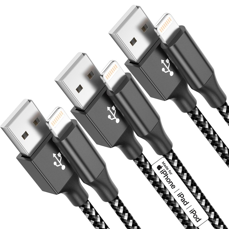 iPhone Charger Apple MFi Certified 3pack 10FT Long Lightning Cable Fast Charg…
