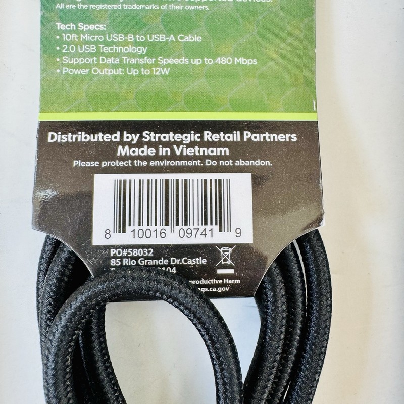 Cordzilla 10 ft Sync Charge Micro USB-B to USB - A Cables - Various Colors x 14 gallery