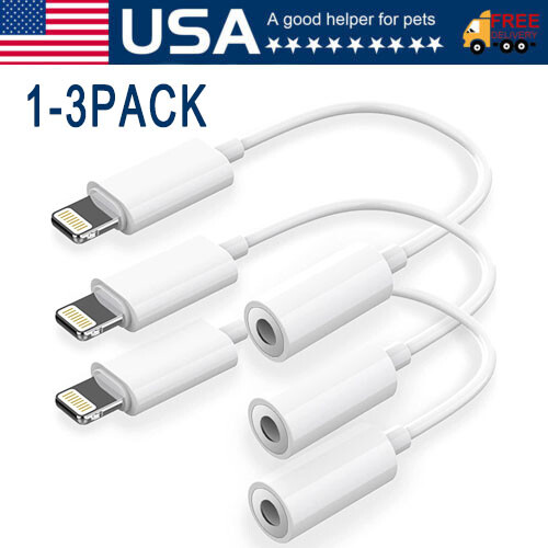1-3PCS For iPhone Headphone Adapter Jack 8Pin to 3.5mm Aux Cord Dongle Converter