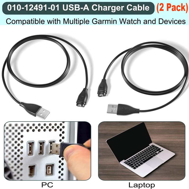for Garmin Charger Cable 010-12491-01 for Garmin Multiple Watch Devices (2 Pack)