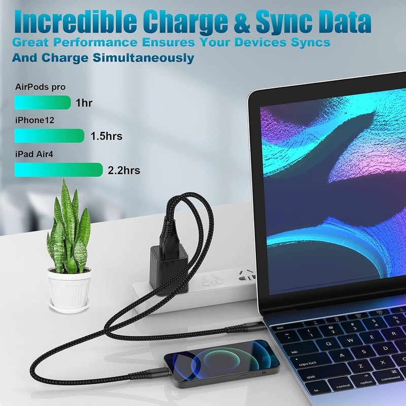 Apple MFi Certified Short iPhone Charging Cable 3Pack 8 Inch, USB to Lightning gallery