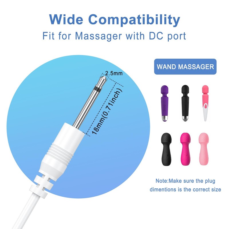 2 Pack USB DC Charging Cable 2.5mm Cord Replacement Charger For Massager gallery