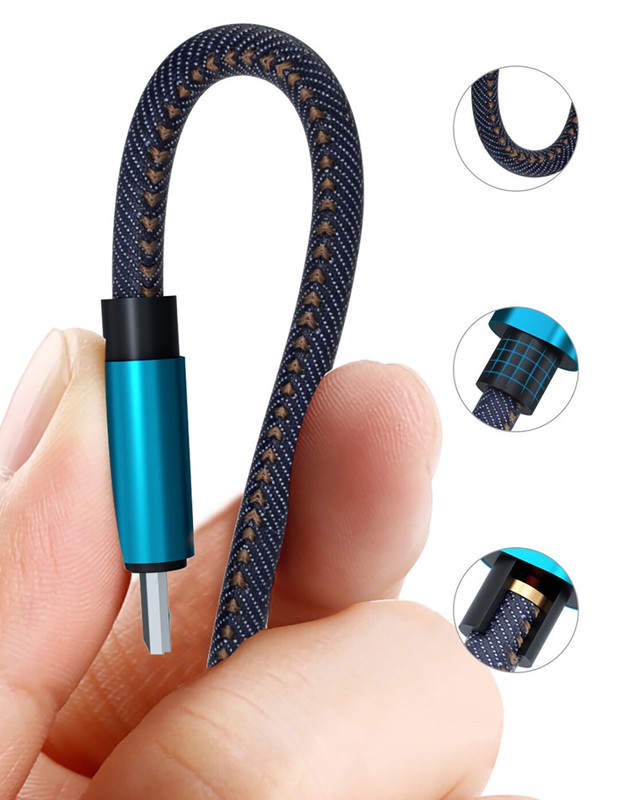 3-Pack 6Ft Fast Charger Cable For iPhone14 13 12 11 XR X/ProMax Denim Weave Cord gallery