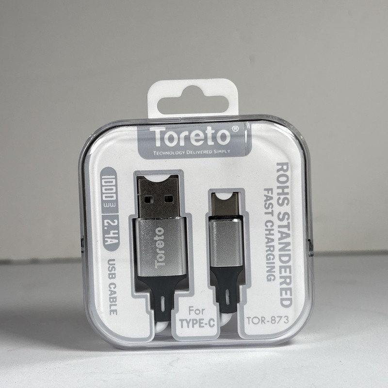 Toreto USB-A To USB-C 3 ft Fast Charging Cable – White (Many Available)
