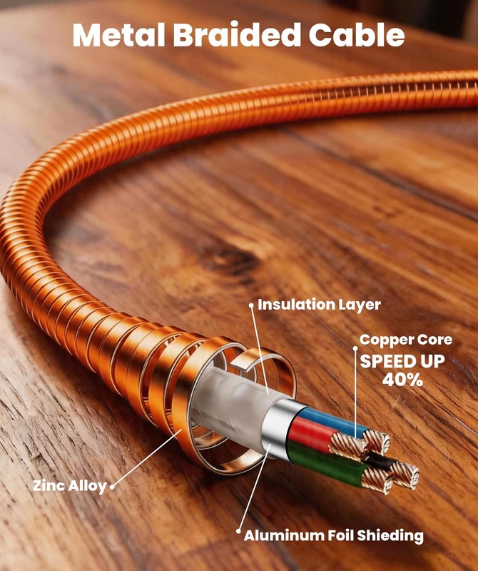 6FT Chew Proof Metal Braided Lightning Cable - MFi Certified Indestructible U... gallery