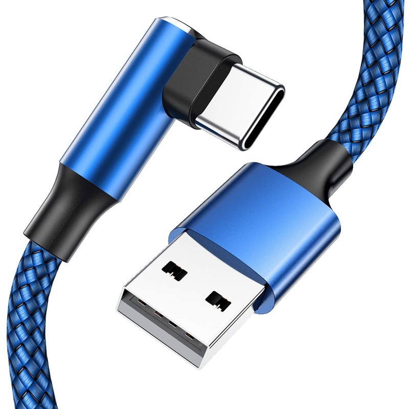 USB C Cable 90 Degree Right Angle2Pack 10FT, USB A to Type C Nylon Braided Fa…