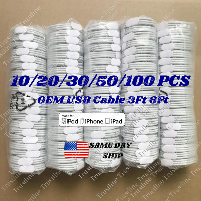 1-100X Wholesale Lot USB Cable 3/6Ft For Apple iPhone 14/13/12/11/8 Charger Cord