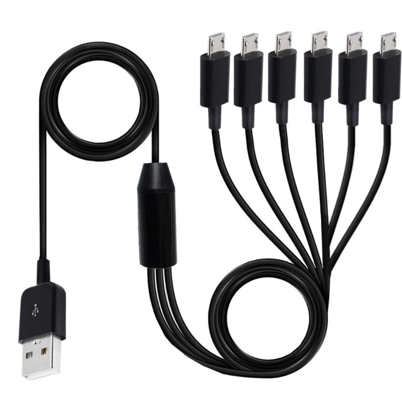 Micro USB Splitter Charging Cable,6 in 1 Multi Charging Cable USB A to 6 Micro