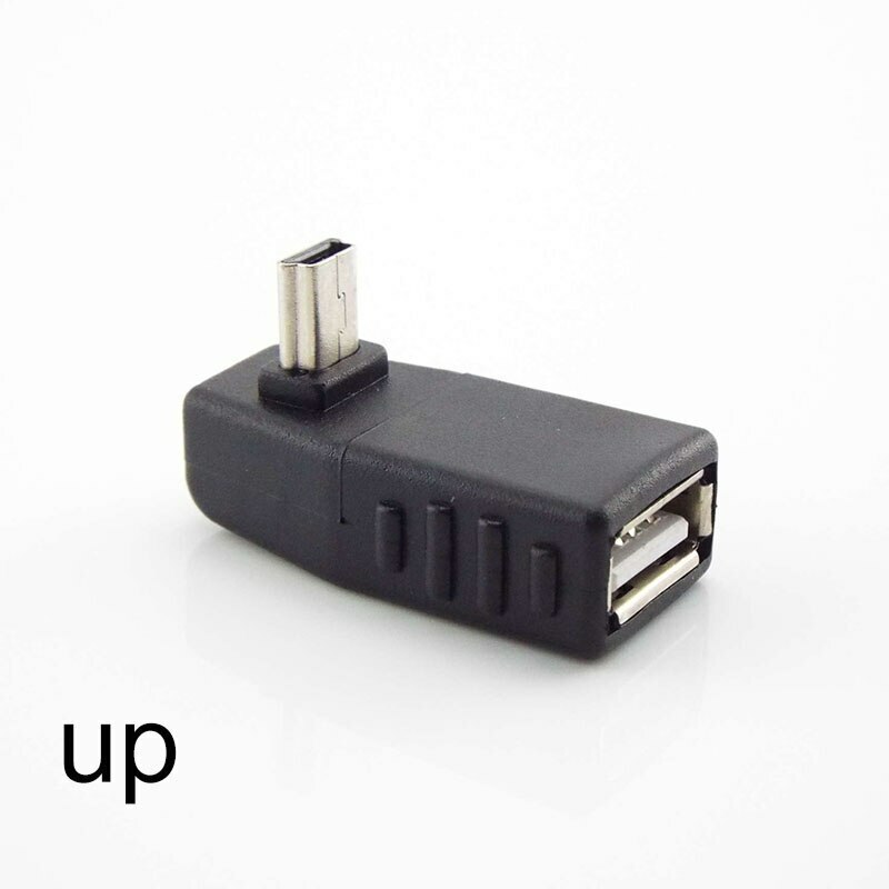 90 Degree left/right/down/up angle A Female to 5-pin B Male Mini USB OTG Adapter