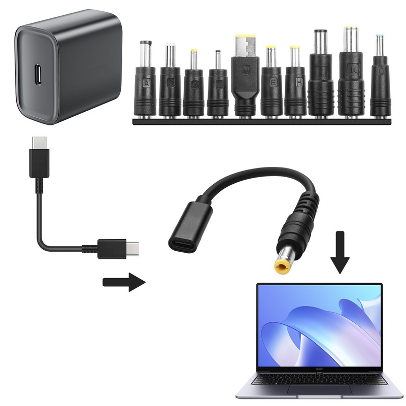 USB to DC Adapters Cable, Type-C to DC PD 65W Power Charging Cable, Barrel PD... gallery