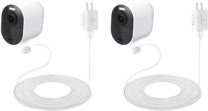 25Ft Weatherproof Outdoor Charging Cable with Adapter (2 Pack, White)