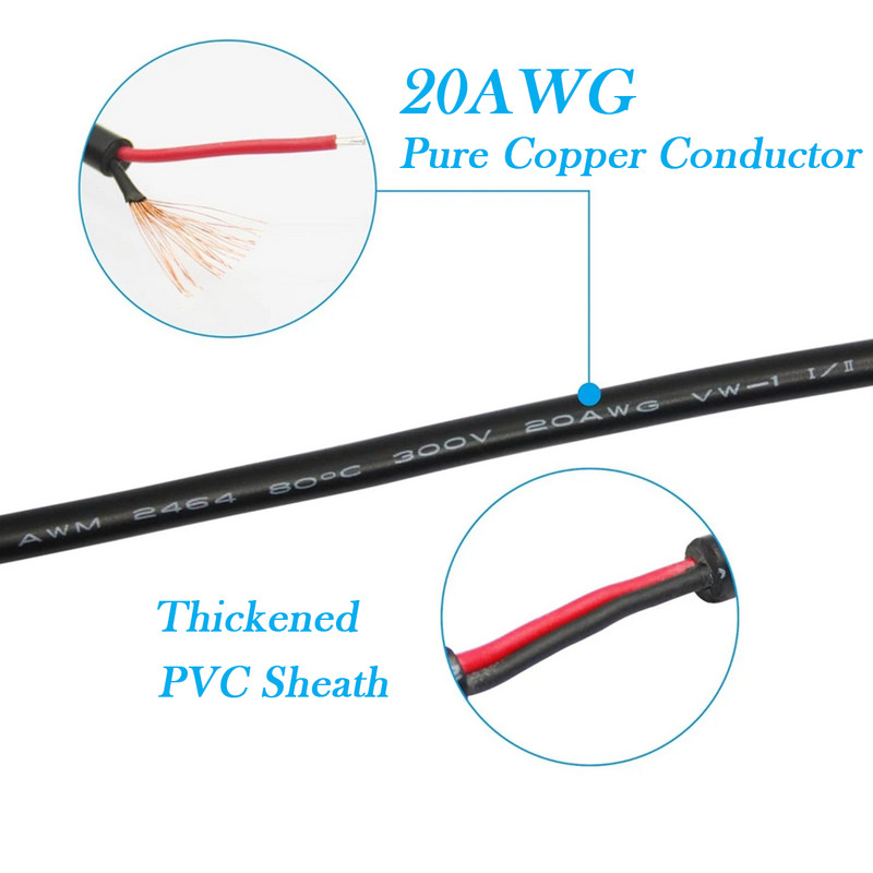 2pcs 1M/3.3FT 90°USB-C Male Plug to 2 Pin Bare Wire 5V3A 22AWG DIY Repair Cable gallery