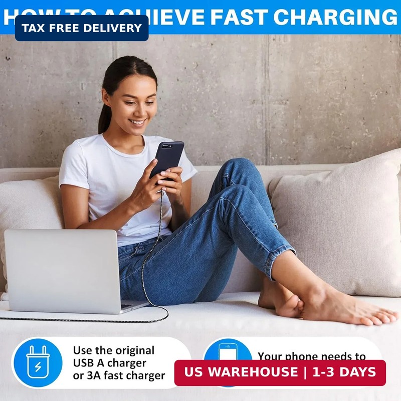USB C Cable 2FT (2-Pack), Fast Charging A to Type C 2 Feet (2 Pack), Grey FAST gallery