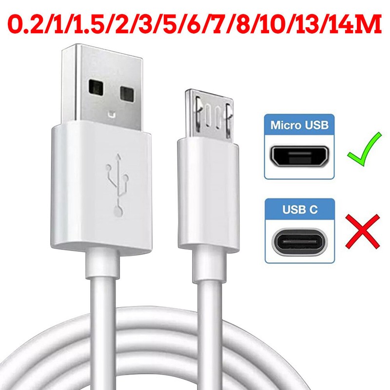 Micro USB Charging Cable For Android Smart Phone Charger 1/2/3/5/6/7/8/10/12/14M gallery