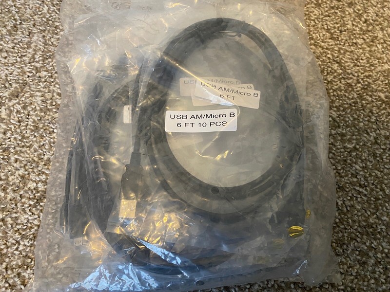 Lot of 10, Jameco ValuePro USB-A to micro-B Data Sync and Charge Cable 6ft NEW