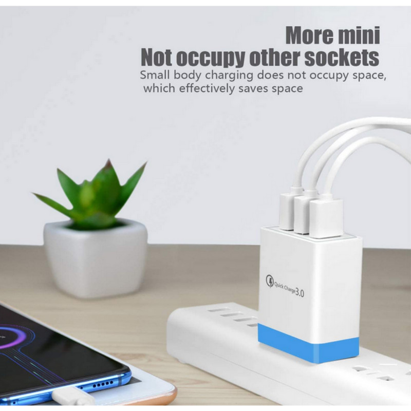 USB 3Port QC3.0 Charger Adapter Hub Fast Wall Charger Power US Plug 5V/3A LOT gallery